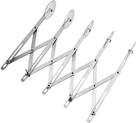 Kavolet 3/5/7-Rad Pizzaschneider, Edelstahl Verstellbar Pizzaschneider, Mehrrunder Teigschneider Roller, 430 Edelstahl Multifunktions Mehrrund-Pizzaschneider, Gebäck-Kuchen-Backschneider