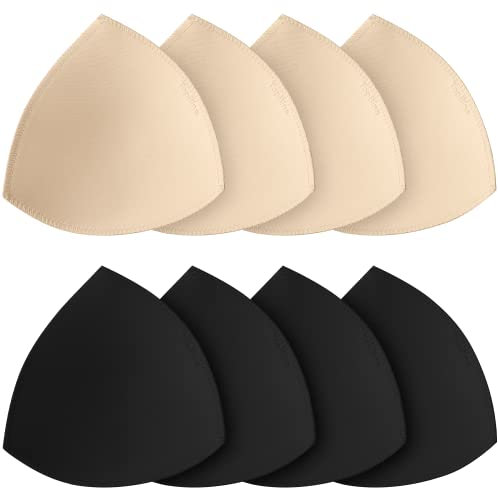 TopBine BH Einlagen Bra Pads Herausnehmbaren Sport BH,Bikinis Unterwäsche Einsätze Pads (2 beige L+2 Black L, C/D)