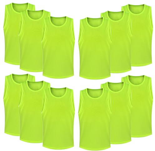 FIBOGOUP Fußball Trainingsweste,Fussball Leibchen Kinder Erwachsene,Fussballtraining Zubehör,Westen fürs Teamtrainin-Grün-XL(180+)