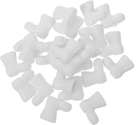 BESPORTBLE Mini Santa Claus Shoes 100 Pcs of Santa Boots, Mini Shoes Model for Crafts Christmas Dollhouse Table Centerpiec Decorations, White