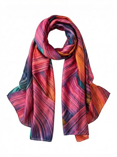 Trillion London® Silk Scarf, Birthday Gifts for Women, Designer Scarf | 180x90cm Large Wrap, Soft & Lightweight, Smooth Finish, Perfect for Spring, Summer, Autumn & Layering in Winter