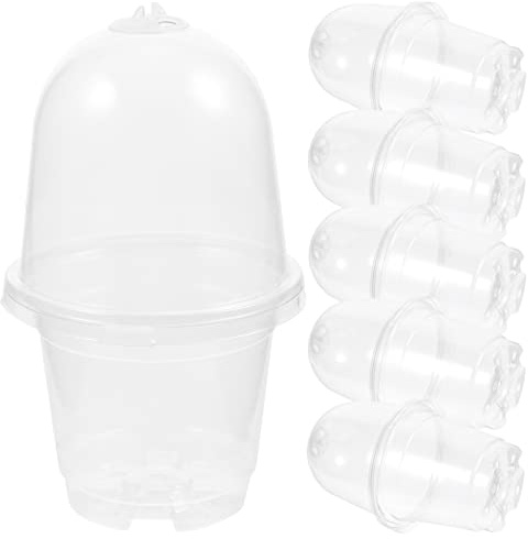 Healeved 15st Växtkrukor Med Ventilerade Och Lock Transparenta Plastkrukor För Inomhus Och Utomhusplantering Fröer Och Sukulenter