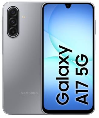 Samsung Galaxy A17 5G AI Smartphone, KI-Handy mit Android, Dünner 7,5-mm-Rahmen, 50-MP-Kamera, 128 GB Speicher, 4 GB RAM, 5.000-mAh-Akku, Gray, 2,5 Jahre Herstellergarantie [Exklusiv auf Amazon]