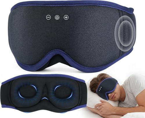 LC-dolida Masque de Sommeil Écouteurs Bluetooth,Anti-lumière pour Dormir | Tissu doux 4D, Respirant, Zéro pression, Occultation totale et confort à 360°, son HiFi, batterie 15 heures