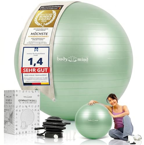 Gymnastikboll inkl. luftpump – Anti-Burst Pilates-boll, Pezziboll för gravida Ergonomisk sittstol för kontoret, sittboll för yoga, gymnastik och träning