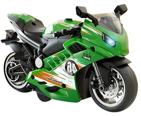 Motocicleta de sonido y luz, moto de juguete, juego de juguetes con sonido ligero – Amistosa moto con motor de extracción para, niñas, niños, adultos