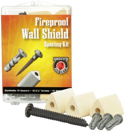 Meeco's Red Devil 5700 Wall Shield Spacing Kit - Fireproof, Includes 10 Ceramic Spacers, 10 Wall Plugs & 10 Screws