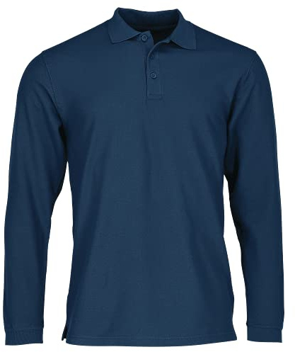 Fruit of the Loom Men's Premium Long Sleeve Polo Shirt, Navy, X-Large