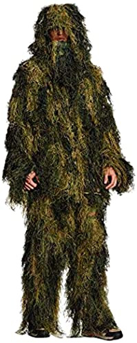 Unbekannt Ghillie Anti Fire - Traje de Camuflaje, Talla Media/Grande, 4 Piezas, Color Verde Oscuro