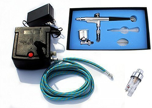 ABEST Nouveau Free shipping Pro Mini Black Airbrush Kit compresseur Air 0,35 mm Double Action pour maquillage Hobby tatouage AC05B800RK