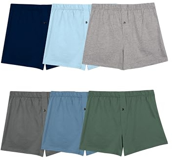 Fruit of the Loom mens Tag-free (Knit & Woven) Boxer Shorts, Knit - 6 Pack Assorted Colors, Medium US