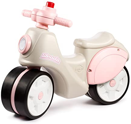Falk - Scooter Draisienne - Strada - Guidon directionnel & Roues silencieuses - 802S - Crème & Rose - Dès 12 Mois, Petit