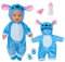 Cartoon Strampler Puppenkleidung mit Vorrat beinhaltet Brustwarze und Fütterungsflasche für 43cm / 17 Zoll Neugeborene Babypuppen (Keine Puppe)