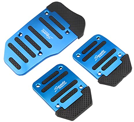 Adunsiaoto 3 Pieces Car Brake Foot Pedals Pad Kit, Car Pedal Cover Fuel Accelerator Brake Pedal Pads Kit, Universal Non-Slip Automatic Gas Brake Foot Pedal Pad, Car Brakes Pedals(Blue)