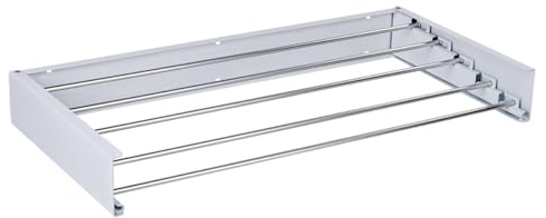 T-LoVendo - Tendedero de Pared Plegable Extensible retractil. para Interior o Exterior. Alta Capacidad de Carga 30kg. Antioxido. Ahorra Espacio. 80cm.