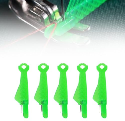 Enfile-Aiguilles, Accessoires Couture Aiguilles Couture Enfile Aiguille Machine à Coudre Plastique DIY Enfile-Fil, Passe Fil Couture pour Coudre à Main & Quilting Craft (Vert 5 Pcs)