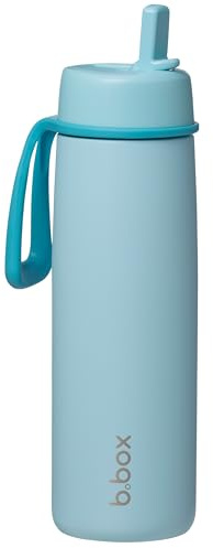 b.box Insulated Flip Top Drink Bottle, Triple Layer Stainless Steel, Keeps Drinks Cold up to 44 Hours, Leak-Proof Lid with Stainless Steel Straw, Ideal for Travel & Sports, BPA Free, 690ml