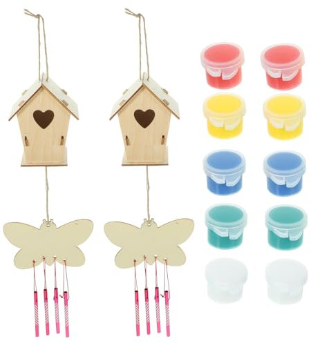 VINTORKY 1satz Holz Vogelhaus Bausatz Für Handgemachtes Malen Basteln Für Kreative Aktivitäten Im Garten Inklusive Zufälliger Farben Und Designs