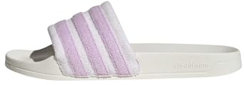 adidas Unisex ADILETTE NOSHOWER SLIDES, core white/bliss lilac/almost pink, 5 UK