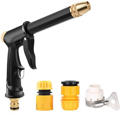 NZDFH Hochdruck Autowaschpistole, Hochdruckreiniger Pistole mit 3 stücke Schnellanschlüsse, Hochdruckreiniger Zubehör, Garten Spritzpistole für Autowäsche, Garten Bewässerung und Bürgersteig Reinigung