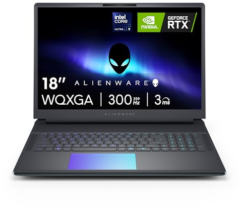 Alienware 18 Area-51 Gaming Laptop AA18250-18.0 WQXGA 300Hz 3ms Display, Intel Core Ultra 9 275HX, NVIDIA GeForce RTX 5080, 32GB 2x16GB DDR5, 2TB SSD, 2MP FHD IR Camera, Windows 11 Home