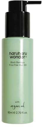 haruharu wonder Black Bamboo Frizz-free hair oil, Lightweight Texture with Argan Oil, Smooths Frizz, Adds Shine, Soft Finish, For All Hair Types, Styling & Finishing, 80ml
