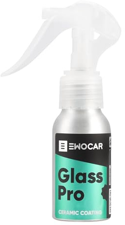 Ewocar GlassPRO 50 ml – Nano sellador de cristal con 24 meses de duración, revestimiento invisible, repelencia al agua a partir de 60 km/h, fácil aplicación, mejor visibilidad en caso de lluvia