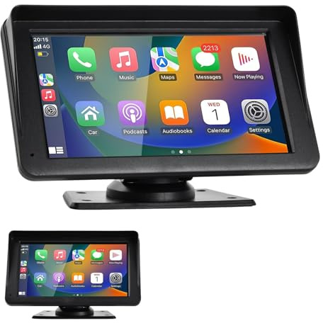 Mapille Stéréo de Voiture sans Fil Carplay et Android,Ecran Tactile 7 Écran partagé Poste Radio Voiture,Autoradio avec Bluetooth,Commande vocale,pour Navigation GPS,Bluetooth