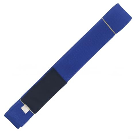 Besshepplo Cinturón brasileño Jiu Jitsu para entrenamiento y competición con manga de rayas de algodón BJJ cinturón para hombres y mujeres A0-A4 tamaños 215-315 cm (A5 azul)