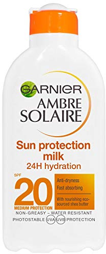 GARNIER Ambre Solaire, solskyddskräm, Sun Protection Milk SPF20, 200ml