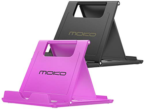 MoKo 2 Pack Cell Phone Stand for Desk, Tablet Stand for 4-11 Devices