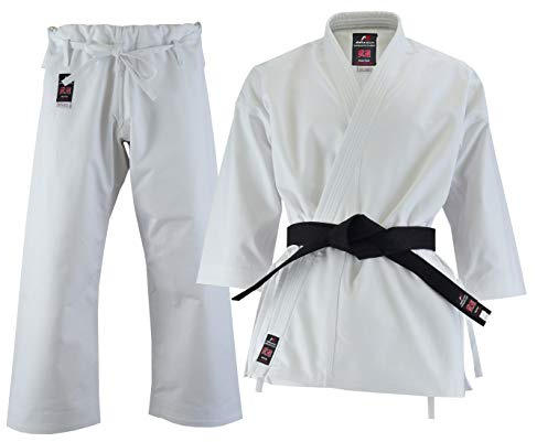Malino Professional Karate Gi, Kids Suit, Adult Men Uniform, Canvas Cotton 14oz (White Single Side Brushed, 170)