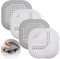 SENHAI 4 Pcs Silicone Drain Protector with Sucker, Sink Strainer Shower Hair Catcher Bathtub Drain Cover for Kitchen Bathroom- White,Grey