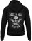 Rocker Damen Pullover mit Kapuze Rock n Roll Forever - Biker Kapuzenpullover Hoodie Frauen Mädchen für Rock Fans Heavy Metal Pommesgabel Regular Fit Baumwolle Schwarz Rose XS-3XL (Schwarz, XL)