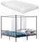 [en.casa] Himmelbett Finström mit Kaltschaummatratze 180x200cm Metallbett mit Matratze ÖKO-Tex Standard 100 Jugendbett Bett Schwarz