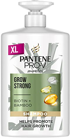 Pantene Champú con Bambú y Biotina | Champu anticaida mujer | Botella XL Con Dispensador, 1L