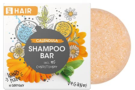 MY HAIR Shampoo Bar by Accentra, Festes Shampoo, Haarseife, Naturkosmetik, für alle Haartypen geeignet, vegan, handgefertigt in Deutschland, Duft: Ringelblume