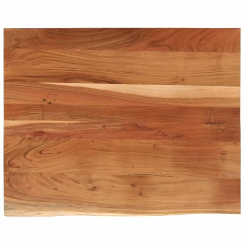 vidaXL Solid Acacia Wood Desk Top - 100x80x2.5 cm Rectangular Live Edge Design - Durable and Unique character - Versatile for Office or Dining Use, Brown