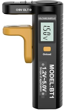 Boddceto Comprobador de Batería Digital con Pantalla LCD, Detector de Capacidad de Pilas Tipo Botón AA/AAA/C/D/9V/1,5V