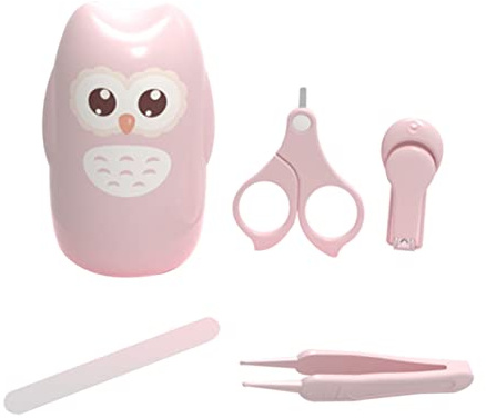 IWOWHERO Kit Tagliaunghie per Ragazzo Ragazza Forbicine Sicure e Pinzette Leggere, Materiale Acciaio Inossidabile e Abs, Facile da Impugnare per Cura Unghie Bambina e Ragazzo Ragazza