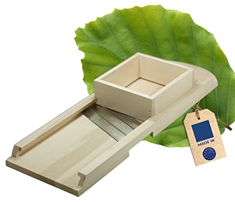 HOFMEISTER® Coupe-chou 65 cm en bois - Coupe sécurisé des têtes de chou & des légumes grâce au chariot mobile, Râpe à légumes pour la choucroute, le chou rouge & la salade de chou, Fabriqué en UE