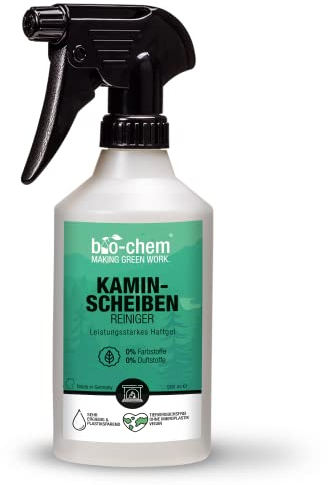 bio-chem Ofen- und Kaminscheibenreiniger Kaminglasreiniger - 500 ml Hochleistungs-Aktivschaum - Entfernt mühelos hartnäckigste Ablagerungen wie Ruß, Fette, Öle, Rauchharz - Made in DE