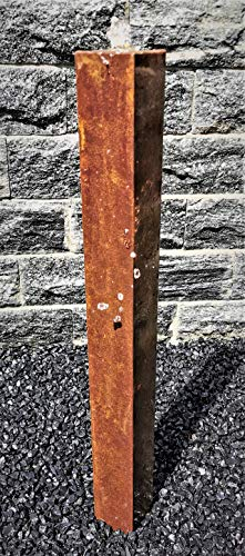 Säulenbrunnen eckig 100/10 cm Cortenstahl Roststahl Säule Wasserspiel ohne Becken