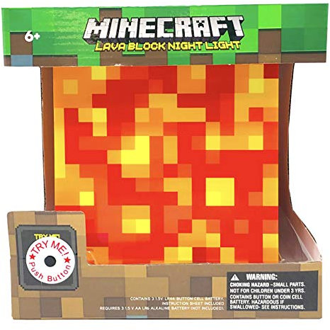 Minecraft Lava Block LED Mood Light Mood Lighting | 6 Inches Tall