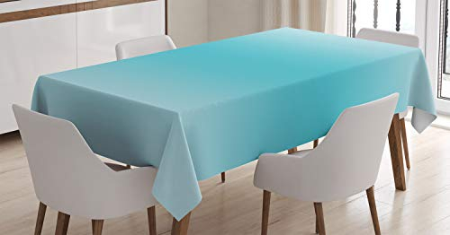 ABAKUHAUS Ombre Tischdecke, Tropical Wasserdruck, Schmutzabweisend Pflegeleicht Waschbar Druck Mit Klaren Farben ohne Verblassen, 140 x 170 cm, Türkis