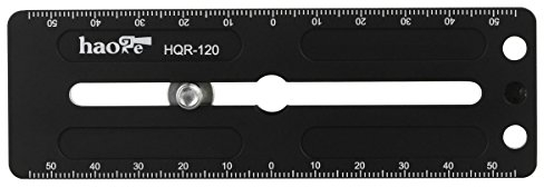 Haoge HQR-120 - Extensor de placa de liberación rápida multiusos de 120 mm para trípode de cámara, abrazadera de cabeza esférica, compatible con Arca Swiss