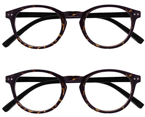 Opulize Zen Pack 2 Lunettes De Lecture Sombre Marron Écaille Petit Hommes Femmes RR24-2 +2,00