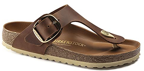 Birkenstock Damen Gizeh Big Buckle Zehentrenner, Braun (Cognac), 41 EU
