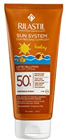 Rilastil Sun System Baby Latte Vellutato per Pelle Sensibile del Bambino, Resistente all'Acqua, Protezione Molto Alta, SPF 50+