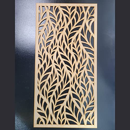 Leaf Wave Trellis Grate Radiator Cabinet wall Decorative Screening-grille- Perforated MDF panel (600x300mm) 0063 (3mm thick MDF)